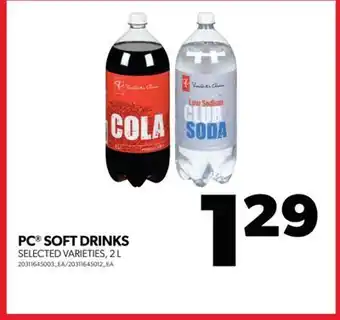 Real Canadian Superstore Pc soft drinks, 2 l offer