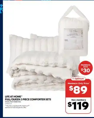 Real Canadian Superstore Life at home full/queen 3 piece comforter sets offer