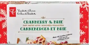 Real Canadian Superstore Pc cranberry brie puff pastry bites, 288 g offer