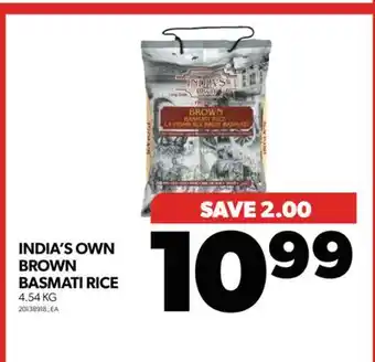 Real Canadian Superstore India's own brown basmati rice, 4.54 kg offer