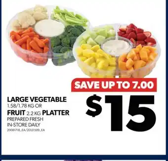 Real Canadian Superstore Large vegetable, 1.58/1.78 kg or fruit, 2.2 kg platter offer
