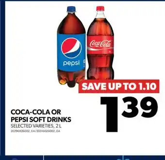 Real Canadian Superstore Coca-cola or pepsi soft drinks, 2 l offer