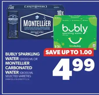 Real Canadian Superstore Bubly sparkling water, 12x355 ml or montellier carbonated water, 10x355 ml offer