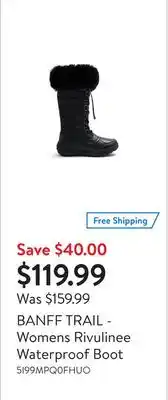 Walmart Banff trail - womens rivulinee waterproof boot offer
