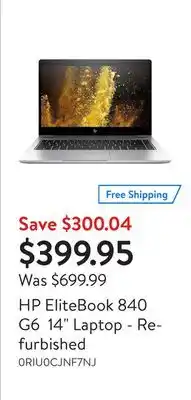 Walmart Hp elitebook 840 g6 14 laptop - refurbished offer