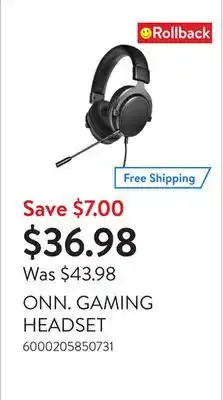 Walmart Onn. gaming headset offer