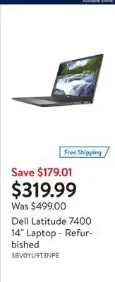 Walmart Dell latitude 7400 14 laptop - refurbished offer