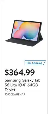 Walmart Samsung galaxy tab s6 lite 10.4 64gb tablet offer