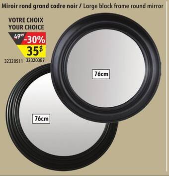 Hart Large black frame round mirror offer
