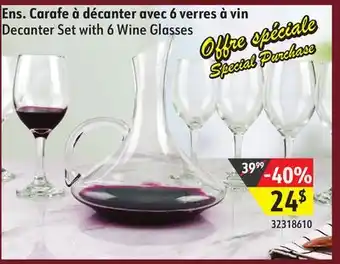 Hart Decanter set with 6 wine glasses offer