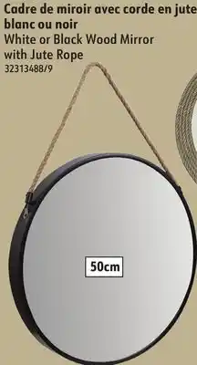 Sushi Shop White or black wood mirror with jute rope offer