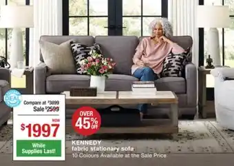 La Z Boy Kennedy fabric stationary sofa offer
