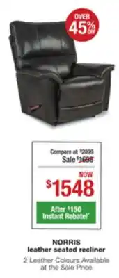 La Z Boy Norris leather seated recliner offer