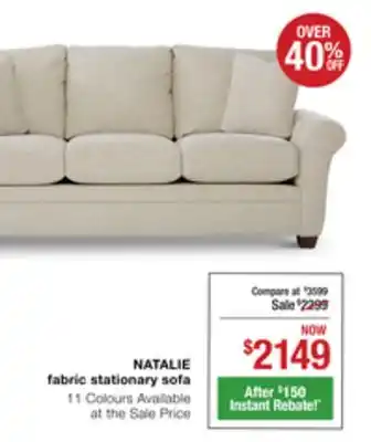 La Z Boy Natalie fabric stationary sofa offer