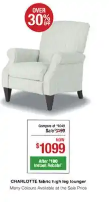 La Z Boy Charlotte fabric high leg lounger offer