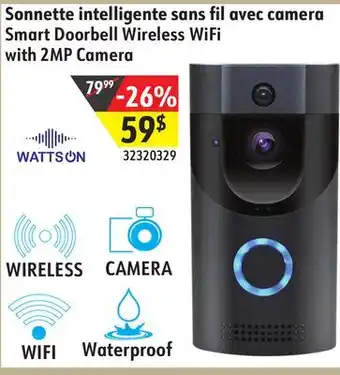 Sushi Shop Wattson smart doorbell wireless wifi with 2mp camera offer