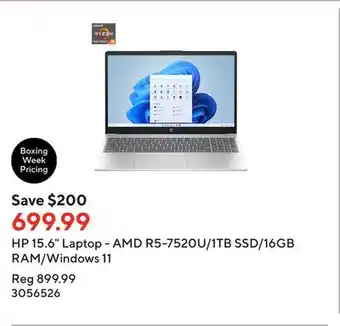 Staples Hp 15.6 laptop - amd r5-7520u/1tb ssd/16gb ram/windows 11 offer