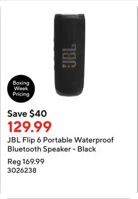Staples Jbl flip 6 portable waterproof bluetooth speaker - black offer