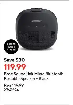 Staples Bose soundlink micro bluetooth portable speaker - black offer