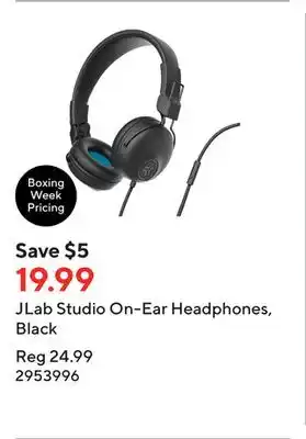 Staples Jlab studio on-ear headphones, black offer