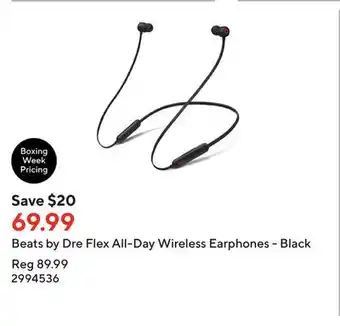 Staples Beats by dre flex all-day wireless earphones - black offer