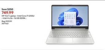 Staples Hp 15.6 laptop - intel core i7-1255u - intel iris xe - 16 gb ddr4 - 512 gb ssd - windows 11 home offer