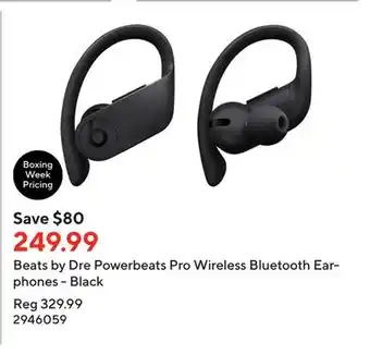 Staples Beats by dre powerbeats pro wireless bluetooth earphones - black offer