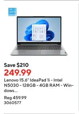 Staples Lenovo 15.6 ideapad 1i - intel n5030 - 128gb - 4gb ram - windows 11 with 1-year of microsoft 365 offer