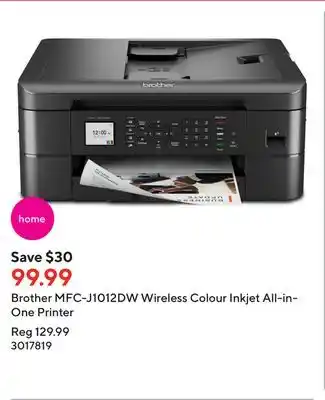Staples Brother mfc-j1012dw wireless colour inkjet all-in-one printer offer