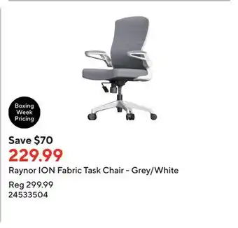 Staples Raynor ion fabric task chair - grey/white offer