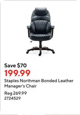 Staples Staples northman bonded leather manager's chair offer