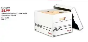 Staples Staples medium-duty quick setup storage box, 5 pack offer
