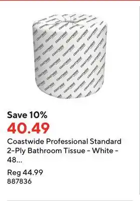 Staples Coastwide professional standard 2-ply bathroom tissue - white - 48 pack offer