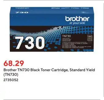 Staples Brother tn730 black toner cartridge, standard yield (tn730) offer