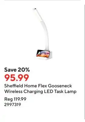 Staples Sheffield home flex gooseneck wireless charging led task lamp offer