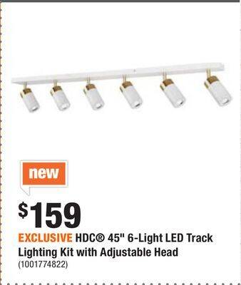 Home Depot Exclusive hdc 45 6-light led track lighting kit with adjustable head offer