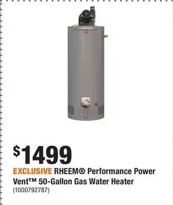 Home Depot Exclusive rheem performance power vent 50-gallon gas water heater offer