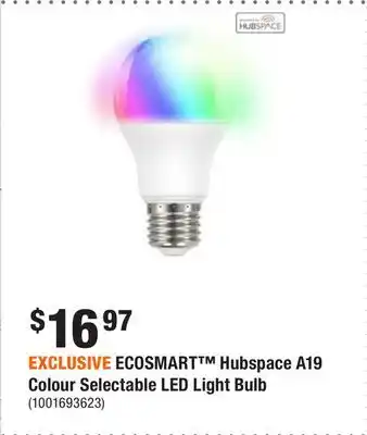 Home Depot Exclusive ecosmart hubspace a19 colour selectable led light bulb offer