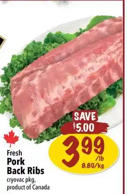 Farm Boy Fresh pork back ribs offer