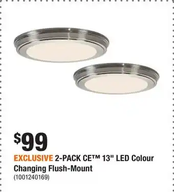 Home Depot Exclusive 2-pack ce 13 led colour changing flush-mount offer