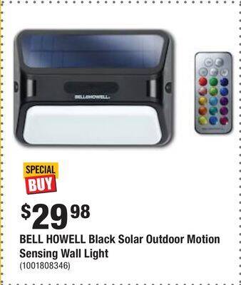 Home Depot Bell howell black solar outdoor motion sensing wall light offer