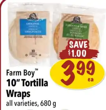 Farm Boy Farm boy 10 tortilla wraps offer