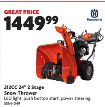 Home Hardware 212cc 24 2 stage snow thrower offer