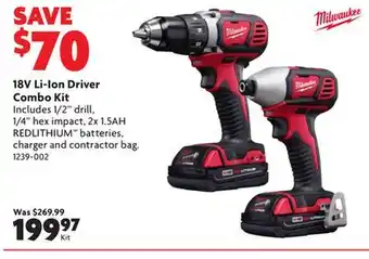 Home Hardware 18v li-ion driver combo kit offer
