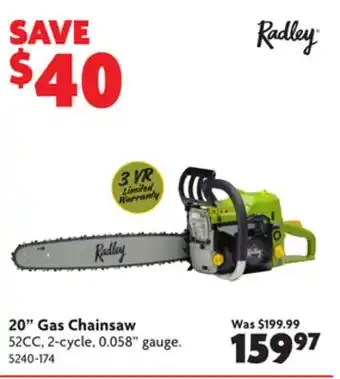 Home Hardware 20 gas chainsaw offer