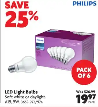 Home Hardware Led light bulbs offer
