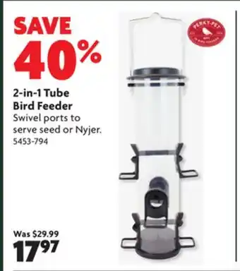Home Hardware 2-in-1 tube bird feeder offer