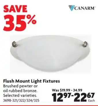 Home Hardware Flush mount light fixtures offer