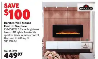 Home Hardware Harsten wall mount electric fireplace offer
