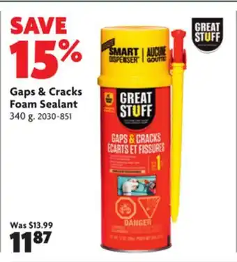 Home Hardware Gaps & cracks foam sealant offer